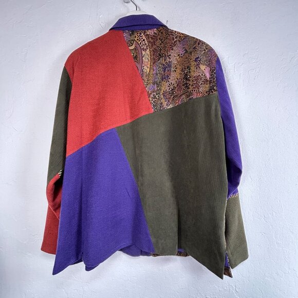 Koret Womens Patchwork Jacket XL Multicolor Floral Paisley Embroidered Button Up - Picture 2 of 10
